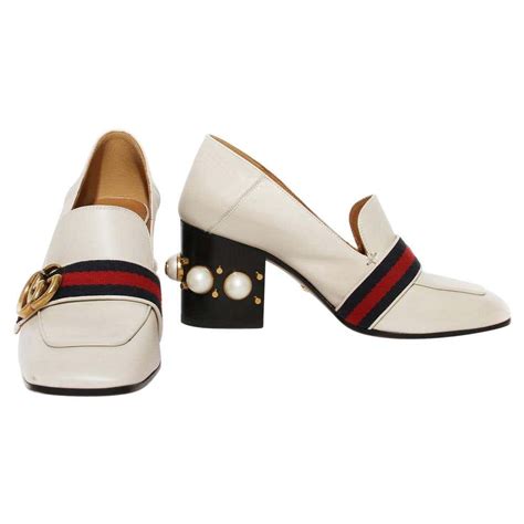 gucci pearl heel loafers|Gucci loafer boots.